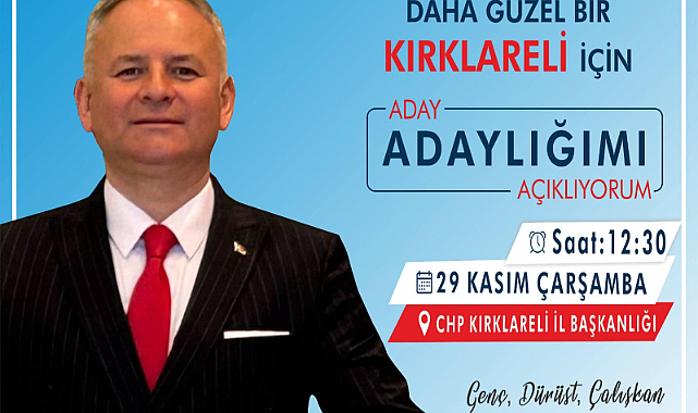 Serdar Türker 29 Kasım’da Aday Adaylığını Açıklayacak