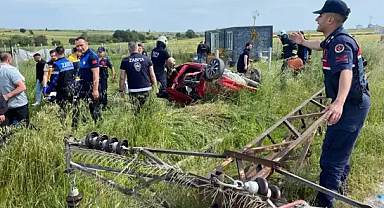 Tekirdağ'da yolda çıkan otomobil, elektrik direğine çarptı: 1 yaralı