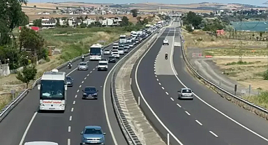 İstanbul-Tekirdağ yolunda trafik yoğunluğu