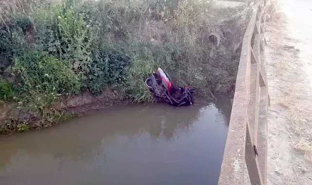 Malkara'da dereye yuvarlanan motosikletin sürücüsü yaralandı