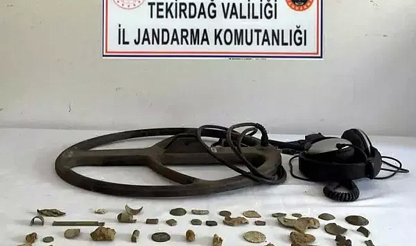 Tekirdağ'da tarihi 47 obje ele geçirildi: 2 gözaltı