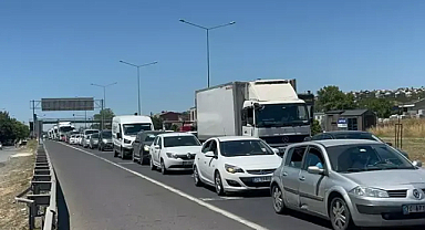 Tekirdağ'dan İstanbul yönüne araç yoğunluğu