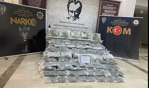 Hamzabeyli Sınır Kapısı'ndan giriş yapan TIR'da 266 kilo skunk ele geçirildi