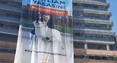 "Katliam Yasasını Reddediyoruz" Pankartı CHP Genel Merkezi'nde