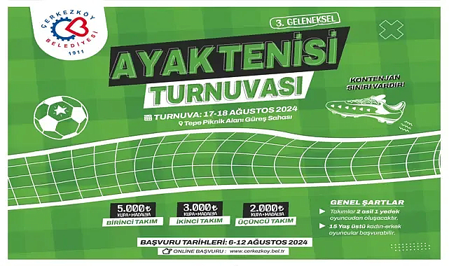 AYAK TENİSİ TURNUVAMIZIN KAYITLARI BAŞLIYOR