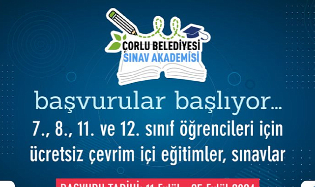 Çorlu Belediyesi Sınav Akademisi Başvuruları Başladı