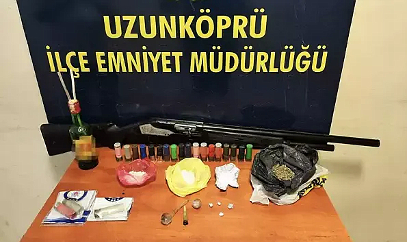 Edirne’de evinde uyuşturucu ve silah ele geçirilen şüpheliye tutuklama