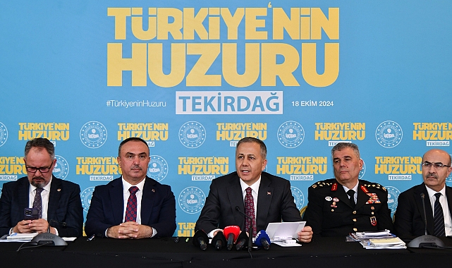 İçişleri Bakanı Yerlikaya Tekirdağ’da “Türkiye’nin Huzuru” Asayiş Toplantısı’na Katıldı