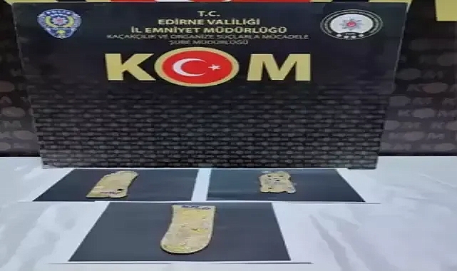 Edirne'de 2 kilogram kaçak külçe altın ele geçirildi; 1 gözaltı