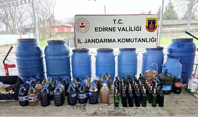 Edirne'de 1560 litre 'sahte şarap' ele geçirildi