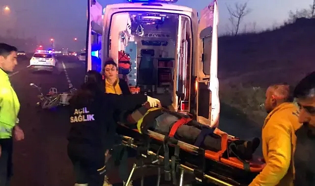 Otomobil ile çarpışan motosiklet sürücüsü ağır yaralandı
