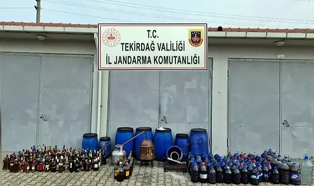 Tekirdağ'da 1375 litre sahte içki ele geçirildi