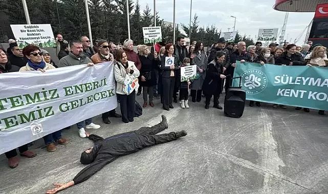 Tekirdağ'da 'çimento tozu' protestosu