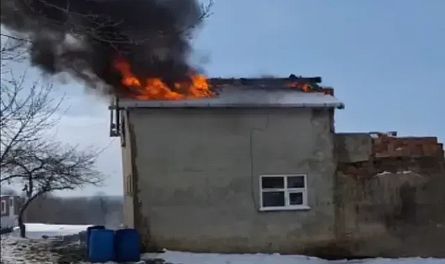 Vize Kışlacık'ta Korkutan Yangın! Ekipler Hızla Müdahale Etti