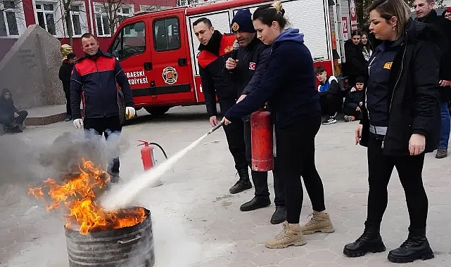 Babaeski'de Kamu Kurumları ve Okullarda Yangın Tatbikatı Gerçekleştirildi