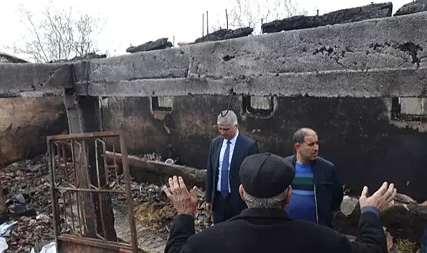 Edirne Tarım ve Orman Müdürü Bayazıt, yangın çıkan çiftlikte incelemede bulundu