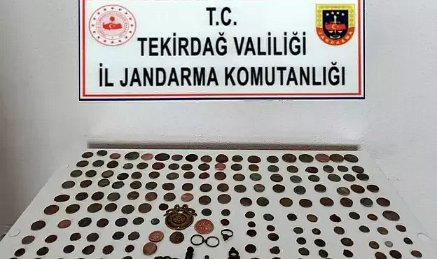 Tekirdağ'da 184 sikke ele geçirildi; 1 gözaltı