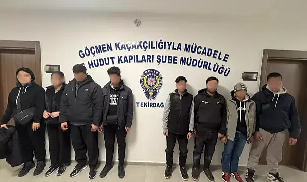 Tekirdağ'da 8 kaçak göçmen ile 2 organizatör yakalandı