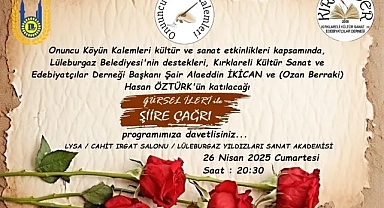 KIRSEDER'den Şiir Dolu Gece: "Şiire Çağrı" Etkinliği Lüleburgaz'da