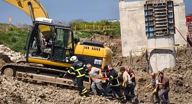 Lüleburgaz'da köprü inşaatında kaza; 1 işçi yaralandı