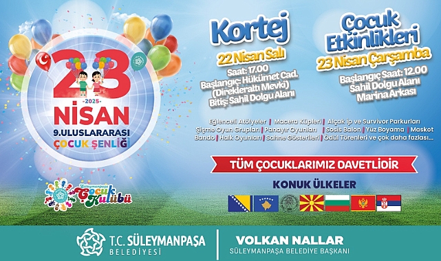 Süleymanpaşalı Çocuklar 23 Nisan Coşkusunu Doyasıya Yaşayacak