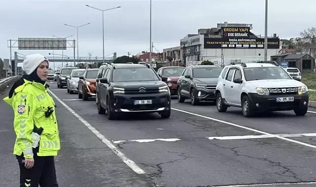Tekirdağ-İstanbul kara yolunda trafik denetimler artırıldı