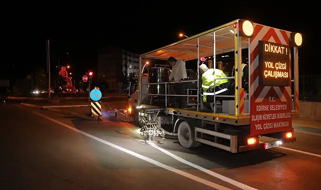 Edirne’de Yol Çizgileri Yenileniyor, Ulaşım Daha Güvenli Hale Geliyor