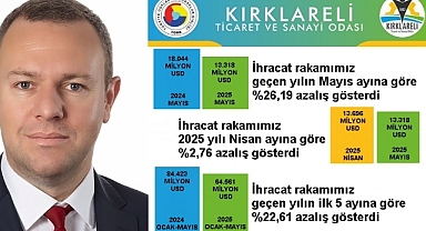 Kırklareli’nin Mayıs Ayı İhracatında Düşüş: Yıllık Bazda %26,19 Azalma