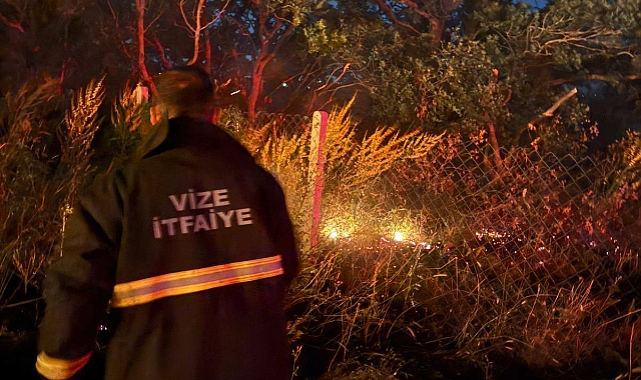 Vize’de Pazarlı Köyünde Tarla Yangınına Hızlı Müdahale