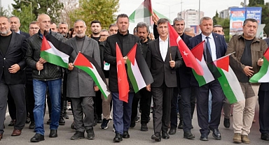 Çorlu'da Gazze Kararlılık Yürüyüşü Düzenlendi