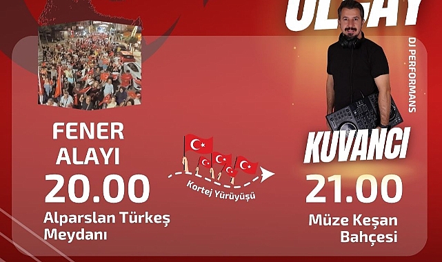 Keşan'da Cumhuriyet Coşkusu Fener Alayı ve Konserle Yaşanacak