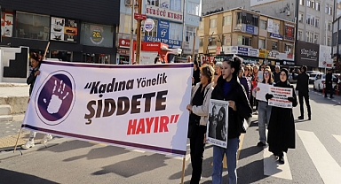 Edirne'de kadınlardan şiddete karşı yürüyüş