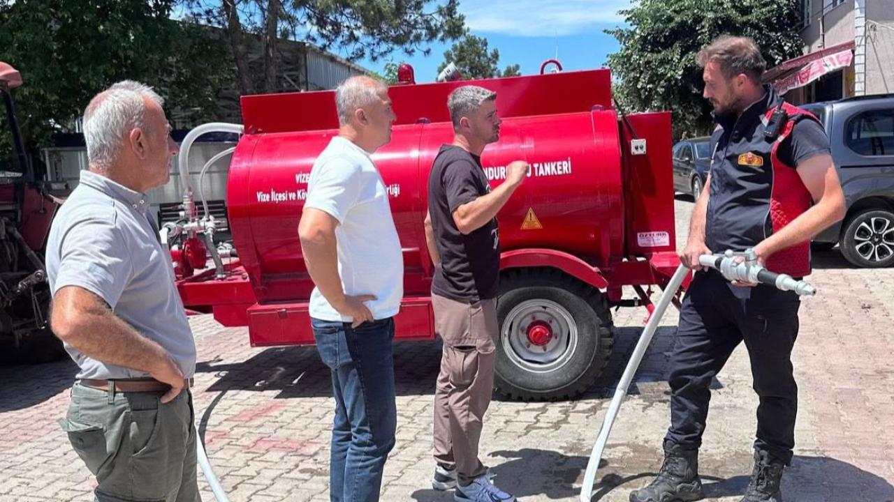 Vize İtfaiyesinden Çiftçilere Su Tankeri Eğitimi